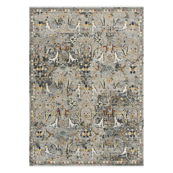 Amer Rugs Bristol Hand-knotted Area Rug – Luxurious New Zealand Wool With Persian-inspired Design For Elegance Deep Silver,Gold Wool Brs431215
