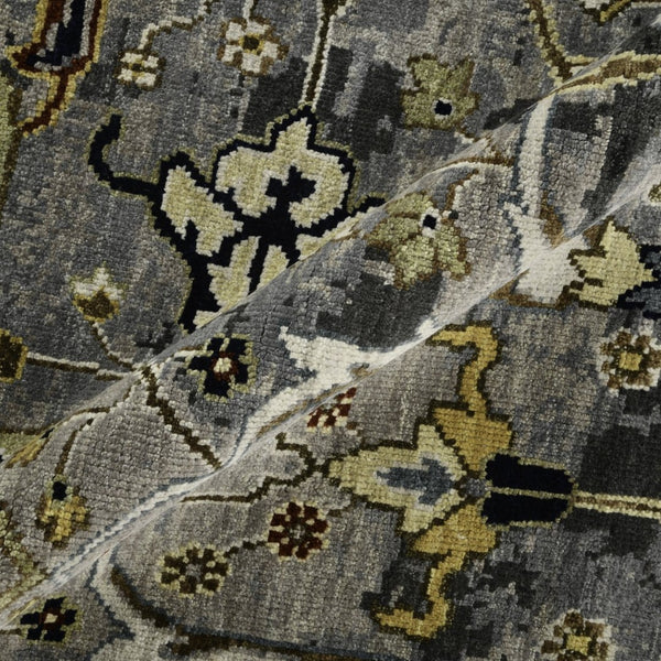 Amer Rugs Bristol Hand-knotted Area Rug – Luxurious New Zealand Wool With Persian-inspired Design For Elegance Deep Silver,Gold Wool Brs431215