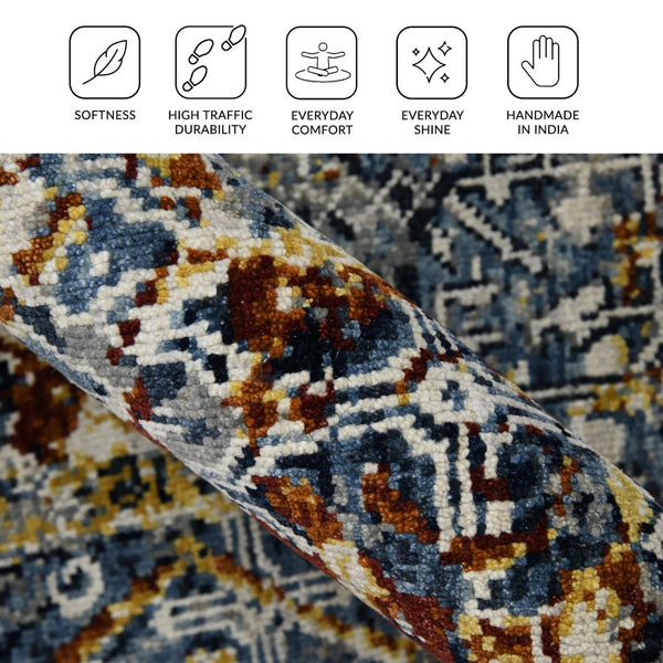 Amer Rugs Bristol Elegant Hand-knotted Area Rug With Persian-inspired Design For Luxurious Home Décor Blue Wool Brs461215