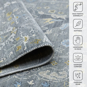 Amer Rugs Bristol Hand-knotted Area Rug – Luxurious New Zealand Wool With Persian-inspired Design For Elegance Santas Gray Wool Brs50912