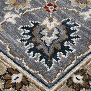 AMER Rugs Bristol Krisha BRS-55 Hand-Knotted Handmade Raw Handspun Wool Classic Bordered Rug Blue Sapphire 2'8" x 8'