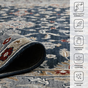 Amer Rugs Bristol Elegant Hand-knotted Area Rug With Persian-inspired Design For Luxurious Home Décor Blue Sapphire Wool Brs551215