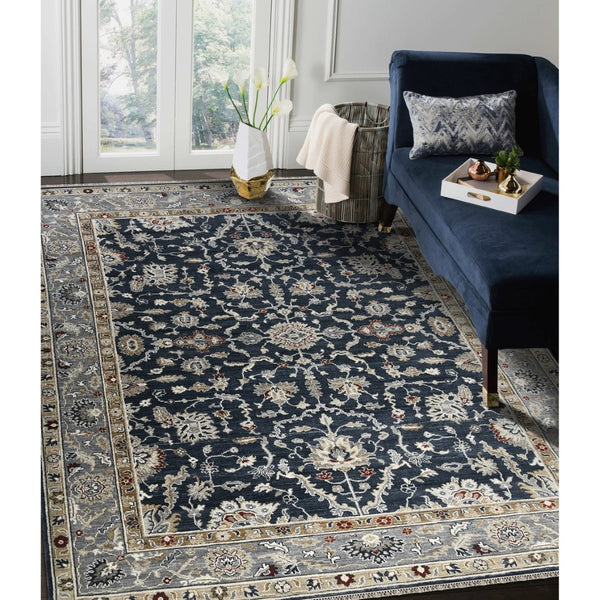 Amer Rugs Bristol Elegant Hand-knotted Area Rug With Persian-inspired Design For Luxurious Home Décor Blue Sapphire Wool Brs551215
