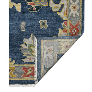 Amer Rugs Bristol Hand-knotted Area Rug – Luxurious New Zealand Wool With Persian-inspired Design For Elegance Medium Blue Wool Brs561014