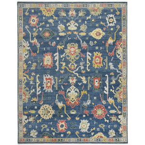 Amer Rugs Bristol Hand-knotted Area Rug – Luxurious New Zealand Wool With Persian-inspired Design For Elegance Medium Blue Wool Brs561014
