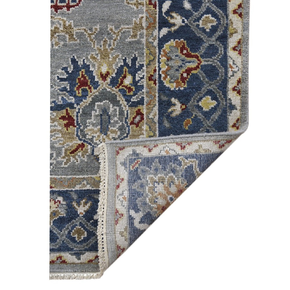 Amer Rugs Bristol Elegant Hand-knotted Area Rug With Persian-inspired Design For Luxurious Home Décor Ice Blue,Midnight Blue Wool Brs80203