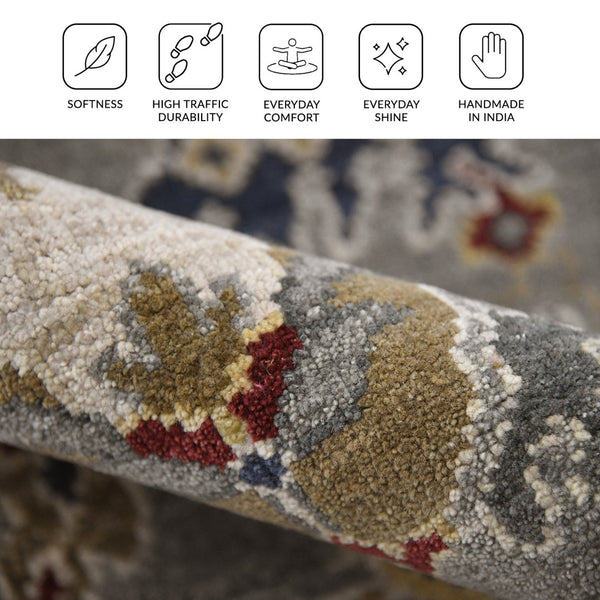 Amer Rugs Bristol Elegant Hand-knotted Area Rug With Persian-inspired Design For Luxurious Home Décor Ice Blue,Midnight Blue Wool Brs80203