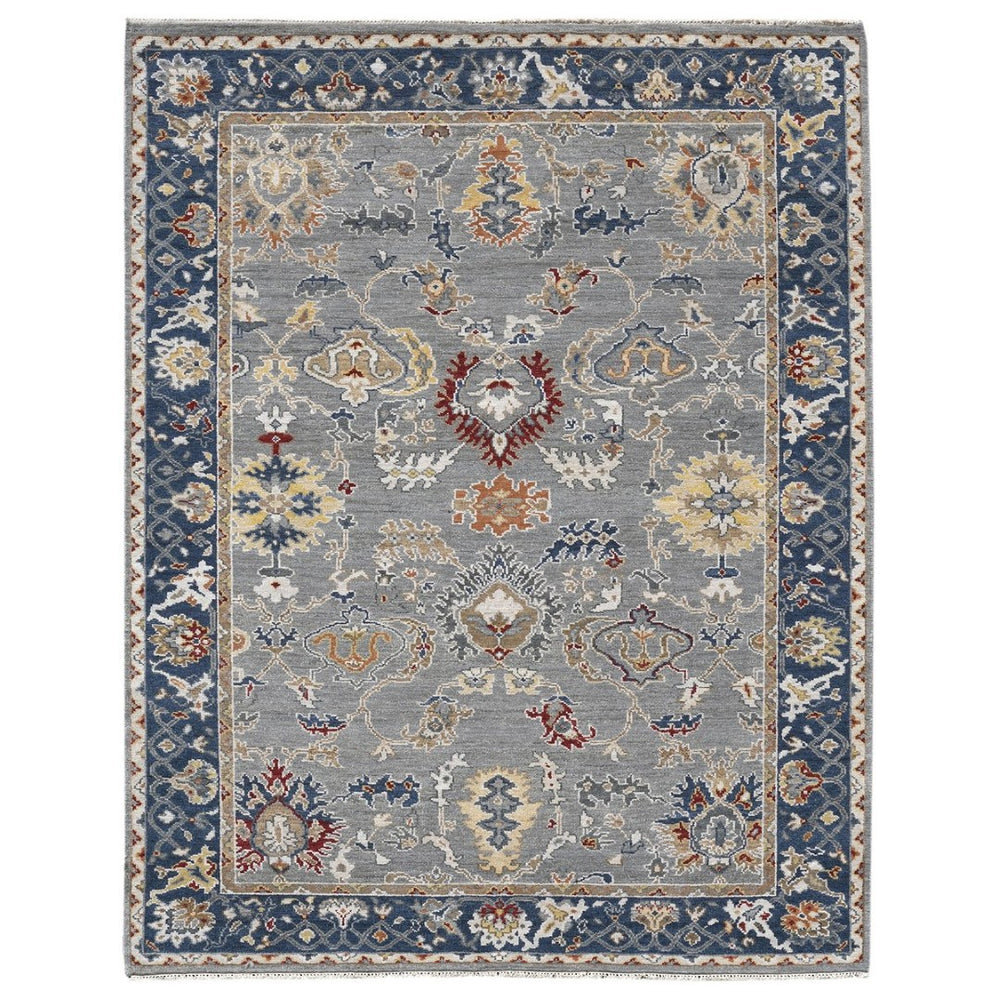 Amer Rugs Bristol Elegant Hand-knotted Area Rug With Persian-inspired Design For Luxurious Home Décor Ice Blue,Midnight Blue Wool Brs80203