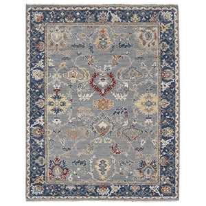 Amer Rugs Bristol Elegant Hand-knotted Area Rug With Persian-inspired Design For Luxurious Home Décor Ice Blue,Midnight Blue Wool Brs80203