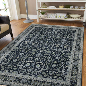 Amer Rugs Bristol Elegant Hand-knotted Area Rug With Persian-inspired Design For Luxurious Home Décor Blue Sapphire Wool Brs90912