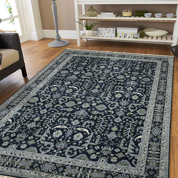 Amer Rugs Bristol Elegant Hand-knotted Area Rug With Persian-inspired Design For Luxurious Home Décor Blue Sapphire Wool Brs90912