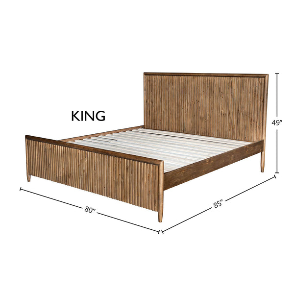 Lh Imports Britanica King Bed - Rustic Elegance With Contemporary Flair, Sustainably Crafted Pine Design Brown Full Product In Fsc Reclaimed Pine Brt001k
