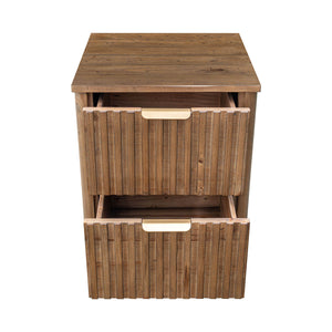 Lh Imports Britanica Elegant 2 Drawer Nightstand: Sustainable Pine Storage With Unique Design & Brass Handles Brown Full Product In Fsc Reclaimed Pine,Brass Handles Brt002