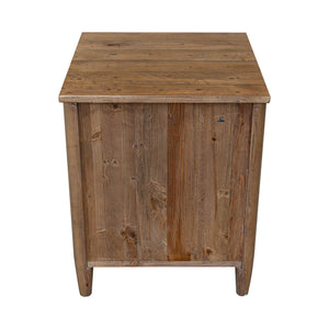 Lh Imports Britanica Elegant 2 Drawer Nightstand: Sustainable Pine Storage With Unique Design & Brass Handles Brown Full Product In Fsc Reclaimed Pine,Brass Handles Brt002