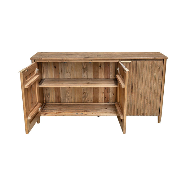 Lh Imports Britanica Sideboard - Elegant Fsc Pine Storage Solution With Brass Handles For Stylish Home Decor Brown Full Product In Fsc Reclaimed Pine, Brass Handles Brt003b