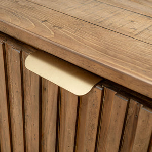Lh Imports Britanica Sideboard - Elegant Fsc Pine Storage Solution With Brass Handles For Stylish Home Decor Brown Full Product In Fsc Reclaimed Pine, Brass Handles Brt003b