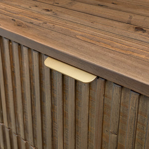 Lh Imports Britanica 5 Drawer Chest - Elegant Storage Solution With Sustainable Pine, Brass Handles & Unique Design Brown Full Product In Fsc Reclaimed Pine,Brass Handles Brt004