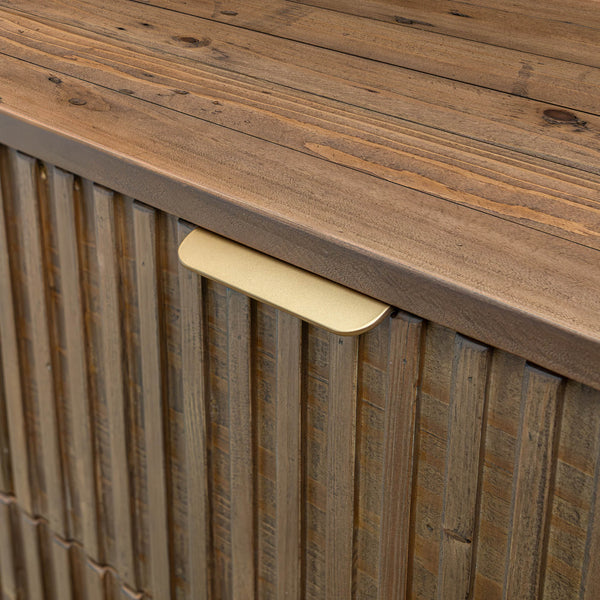 Lh Imports Britanica 5 Drawer Chest - Elegant Storage Solution With Sustainable Pine, Brass Handles & Unique Design Brown Full Product In Fsc Reclaimed Pine,Brass Handles Brt004