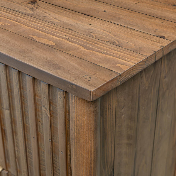 Lh Imports Britanica 5 Drawer Chest - Elegant Storage Solution With Sustainable Pine, Brass Handles & Unique Design Brown Full Product In Fsc Reclaimed Pine,Brass Handles Brt004