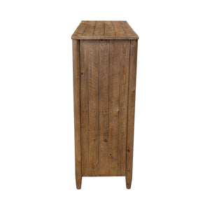 Lh Imports Britanica 5 Drawer Chest - Elegant Storage Solution With Sustainable Pine, Brass Handles & Unique Design Brown Full Product In Fsc Reclaimed Pine,Brass Handles Brt004