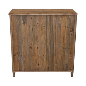 Lh Imports Britanica 5 Drawer Chest - Elegant Storage Solution With Sustainable Pine, Brass Handles & Unique Design Brown Full Product In Fsc Reclaimed Pine,Brass Handles Brt004