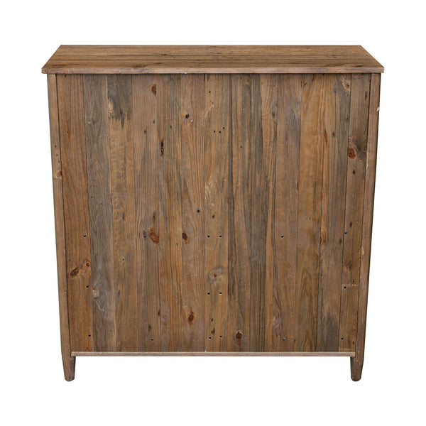 Lh Imports Britanica 5 Drawer Chest - Elegant Storage Solution With Sustainable Pine, Brass Handles & Unique Design Brown Full Product In Fsc Reclaimed Pine,Brass Handles Brt004