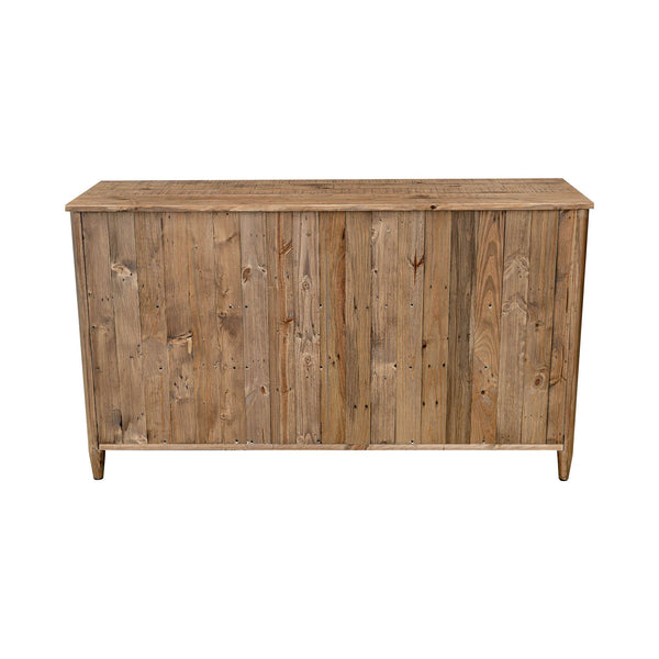 Lh Imports Britanica 6 Drawer Dresser - Elegant Storage Solution With Sustainable Pine & Stylish Brass Handles Brown Full Product In Fsc Reclaimed Pine,Brass Handles Brt006