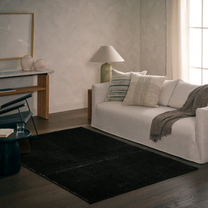 Jaipur Living Jaipur Danan Handwoven 18" Swatch – Heathered Black/Gray Pet Flat-Weave Rug Sample, Durable Performance RSW105351