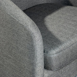 English Elm Landon Commercial Barrel Accent Armchair with 360° Swivel Base for Stylish Comfort in Any Space Dark Gray BS-AC22-060-DKGRY-GG