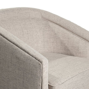 English Elm Dean Club Style Barrel Accent Armchair with 360° Swivel Base for Stylish Comfort in Any Space Cream BS-AC22-064-CRM-GG