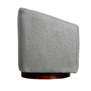 English Elm Dean Club Style Barrel Accent Armchair with 360° Swivel Base for Stylish Comfort in Any Space Gray BS-AC22-064-GRY-GG