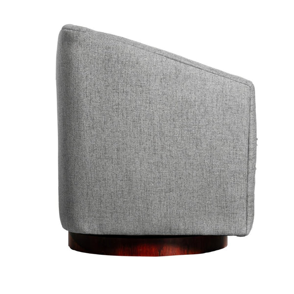 English Elm Dean Club Style Barrel Accent Armchair with 360° Swivel Base for Stylish Comfort in Any Space Gray BS-AC22-064-GRY-GG