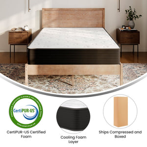 English Elm Dream Cooling Gel 10 Inch Hybrid Mattress with CertiPUR-US Foam & Pocket Springs for Ultimate Comfort White/Black Full BS-E230P-R-F-10-C-BK-GG