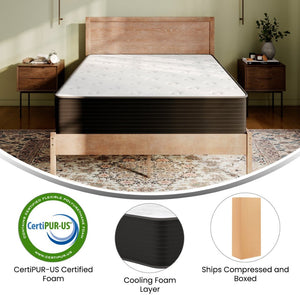 English Elm Dream Cooling Gel 12-Inch Hybrid Mattress for Restorative Sleep – CertiPUR-US Certified Comfort & Support White/Black Full BS-E230P-R-F-12-C-BK-GG