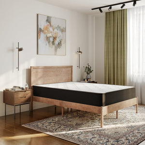 English Elm Dream Cooling Gel 10 Inch Hybrid Mattress with CertiPUR-US Foam & Pocket Springs for Ultimate Comfort White/Black Queen BS-E230P-R-Q-10-C-BK-GG