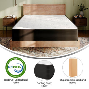 English Elm Dream Cooling Gel 12-Inch Hybrid Mattress for Restorative Sleep – CertiPUR-US Certified Comfort & Support White/Black Queen BS-E230P-R-Q-12-C-BK-GG