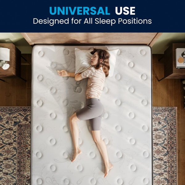 English Elm Dream Cooling Gel 12-Inch Hybrid Mattress for Restorative Sleep – CertiPUR-US Certified Comfort & Support White/Black Queen BS-E230P-R-Q-12-C-BK-GG