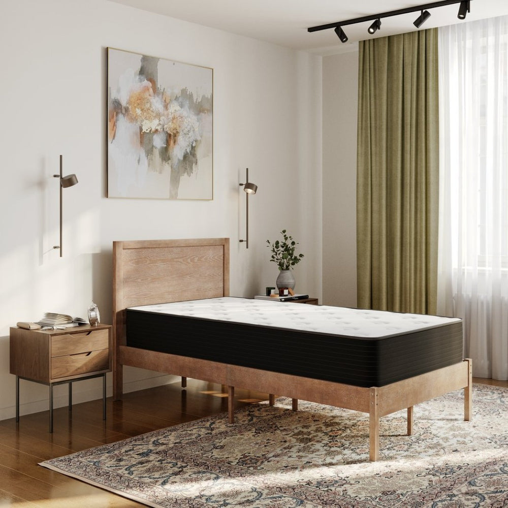 English Elm Dream Cooling Gel 10 Inch Hybrid Mattress with CertiPUR-US Foam & Pocket Springs for Ultimate Comfort White/Black Twin BS-E230P-R-T-10-C-BK-GG