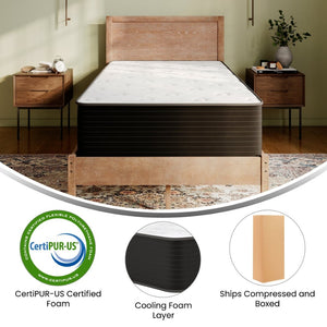 English Elm Dream Cooling Gel 12-Inch Hybrid Mattress for Restorative Sleep – CertiPUR-US Certified Comfort & Support White/Black Twin BS-E230P-R-T-12-C-BK-GG
