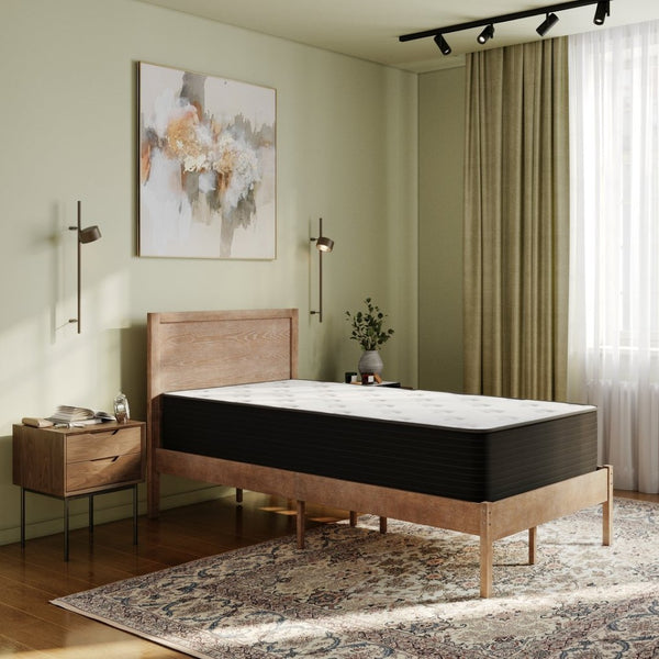 English Elm Dream Cooling Gel 12-Inch Hybrid Mattress for Restorative Sleep – CertiPUR-US Certified Comfort & Support White/Black Twin BS-E230P-R-T-12-C-BK-GG