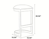 Manhattan Comfort Aura Modern Bar Stool White and Polished Brass BS006-WH