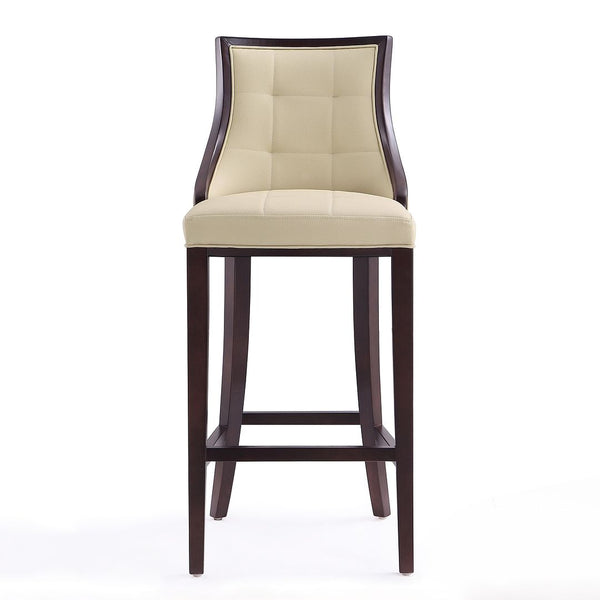 Manhattan Comfort Fifth Avenue Traditional Bar Stool Cream and Walnut BS007-CR