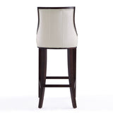 Manhattan Comfort Fifth Avenue Traditional Bar Stool Pearl White and Walnut BS007-PW