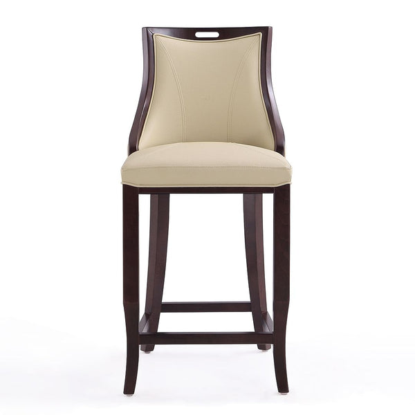 Manhattan Comfort Emperor Traditional Bar Stool Cream and Walnut BS008-CR