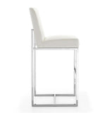 Manhattan Comfort Element Modern Bar Stool Pearl White and Polished Chrome BS010-PW