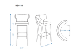 Holguin Barstool in Cream, Black and Gold BS011-CR Manhattan Comfort
