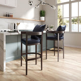 Ritz Barstool in Black and Dark Walnut BS013-BK Manhattan Comfort