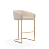 Louvre Barstool in Cream and Titanium Gold BS016-CR Manhattan Comfort