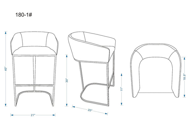 Louvre Barstool in Cream and Titanium Gold BS016-CR Manhattan Comfort