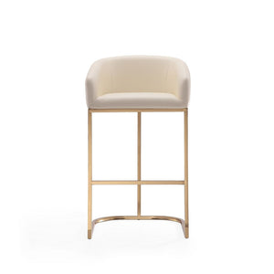 Louvre Barstool in Cream and Titanium Gold BS016-CR Manhattan Comfort